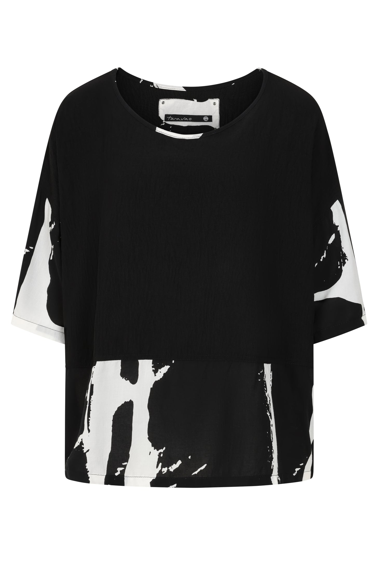 Black & White Print Oversized Top - Lia from Tara Vao