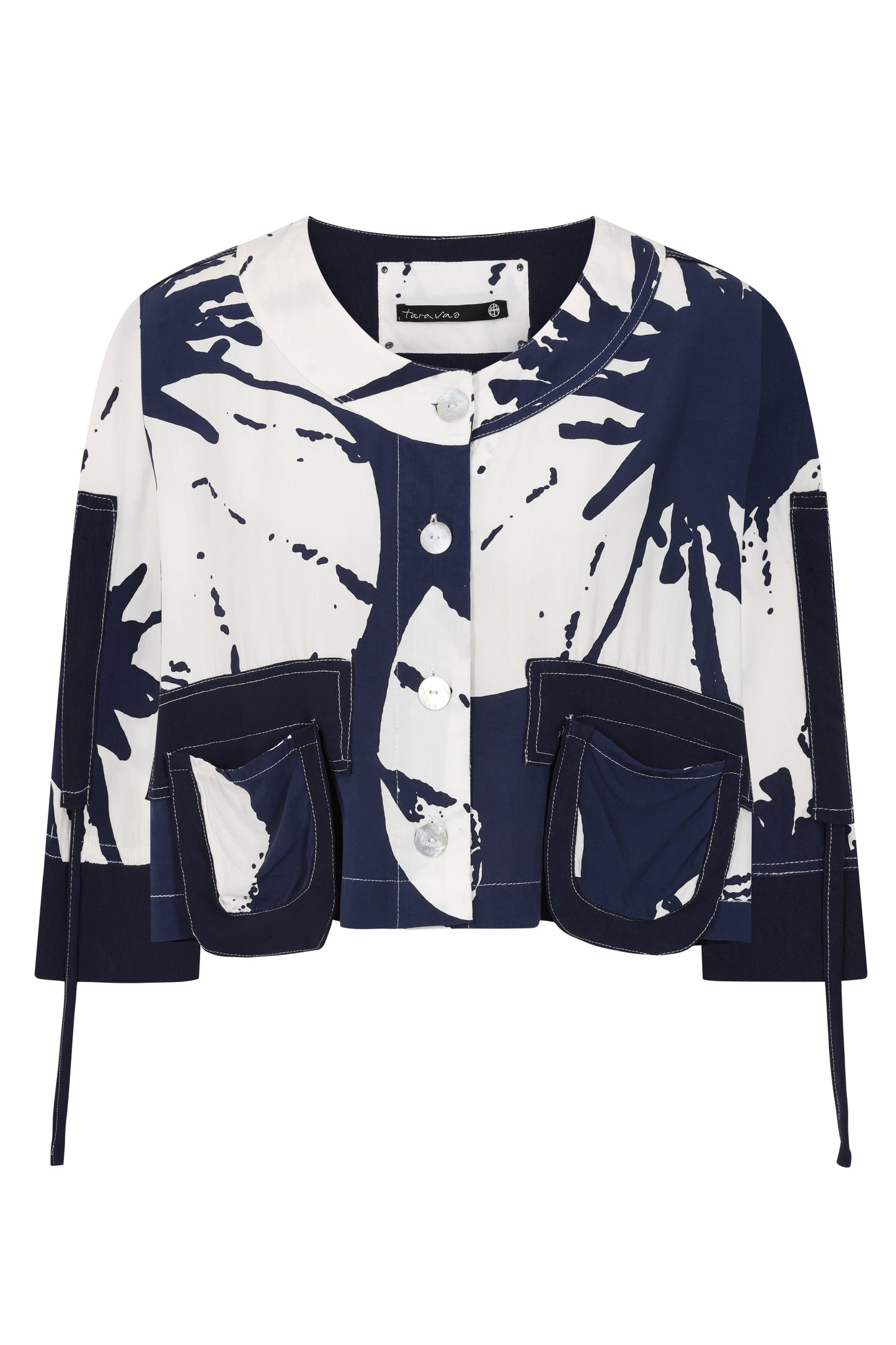 Navy & White Cropped Jacket - Lilac from Tara Vao