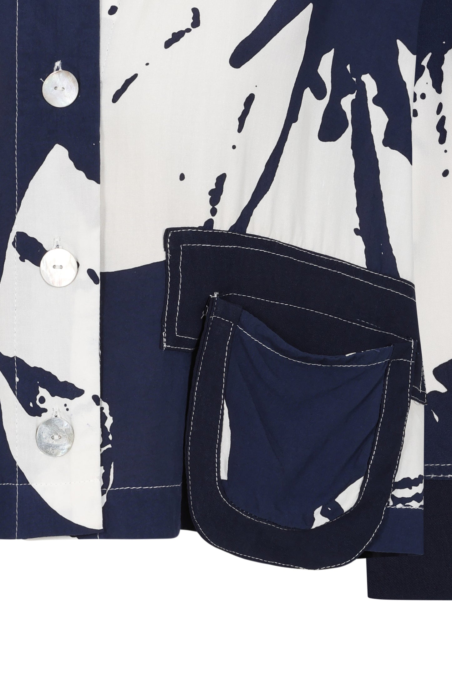 Navy & White Cropped Jacket - Lilac from Tara Vao