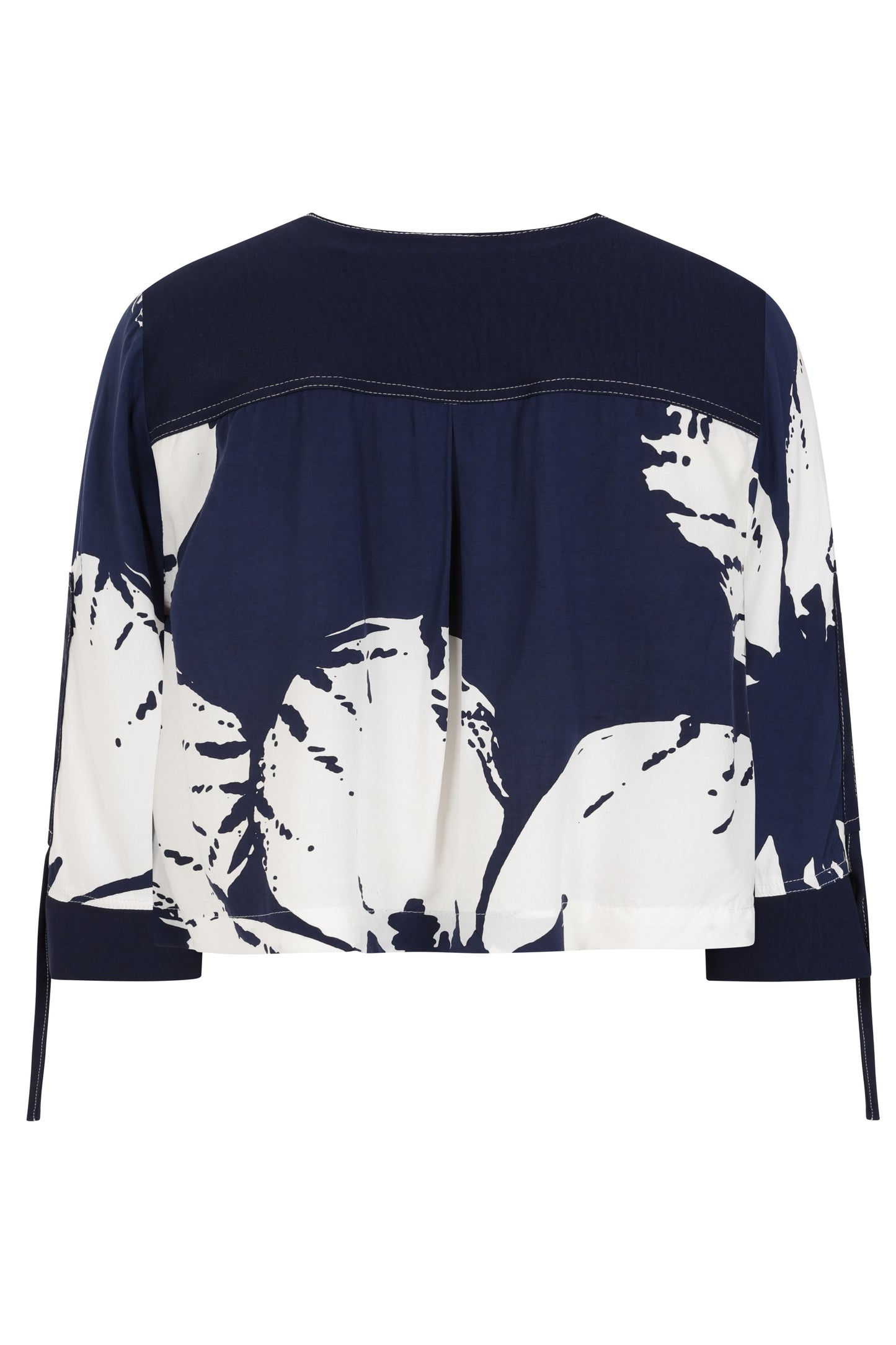Navy & White Cropped Jacket - Lilac from Tara Vao