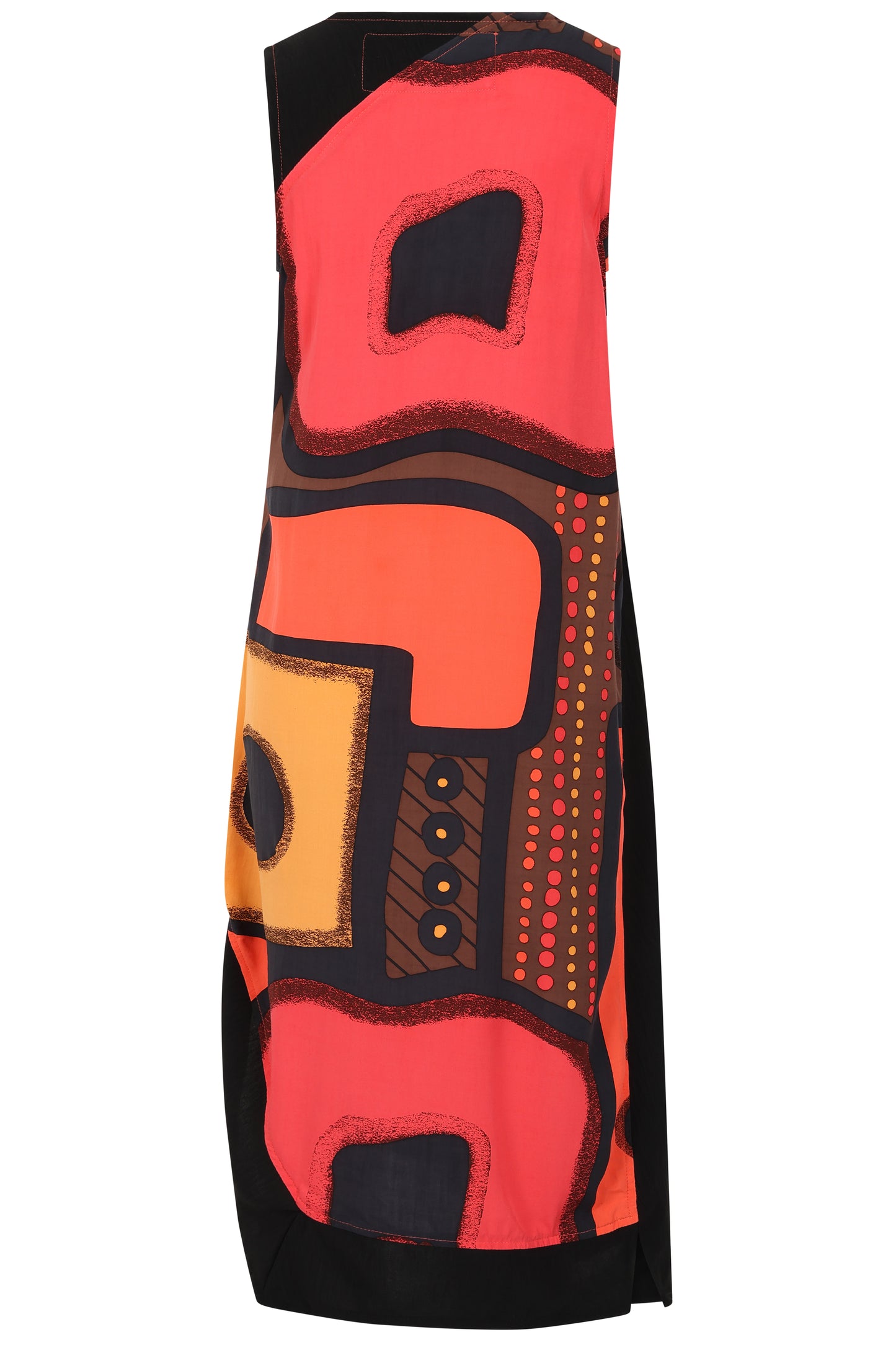 Black/Coral Print Sleeveless Dress - Livia from Tara Vao