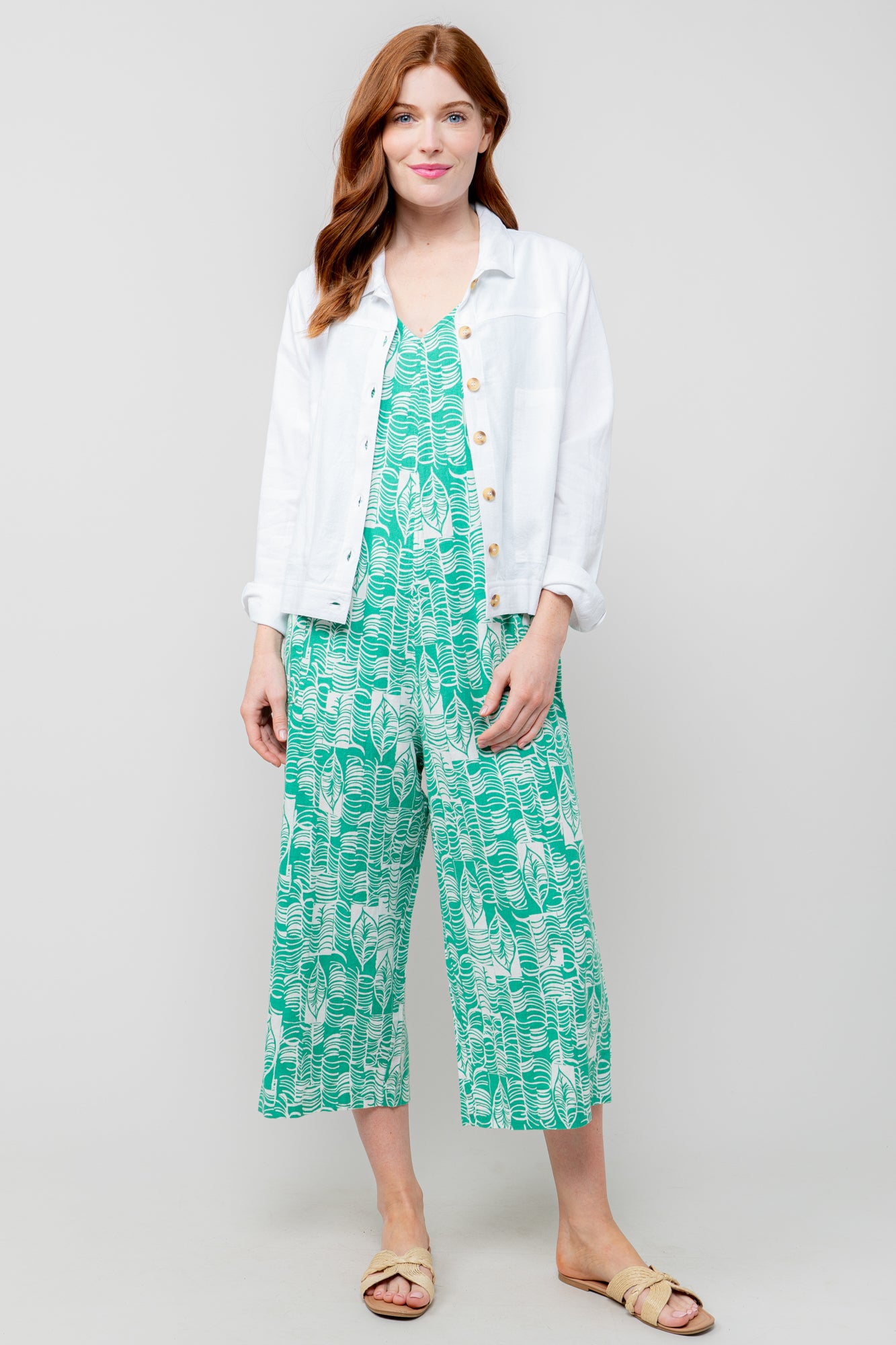 White Linen Blend Jacket - Southwester