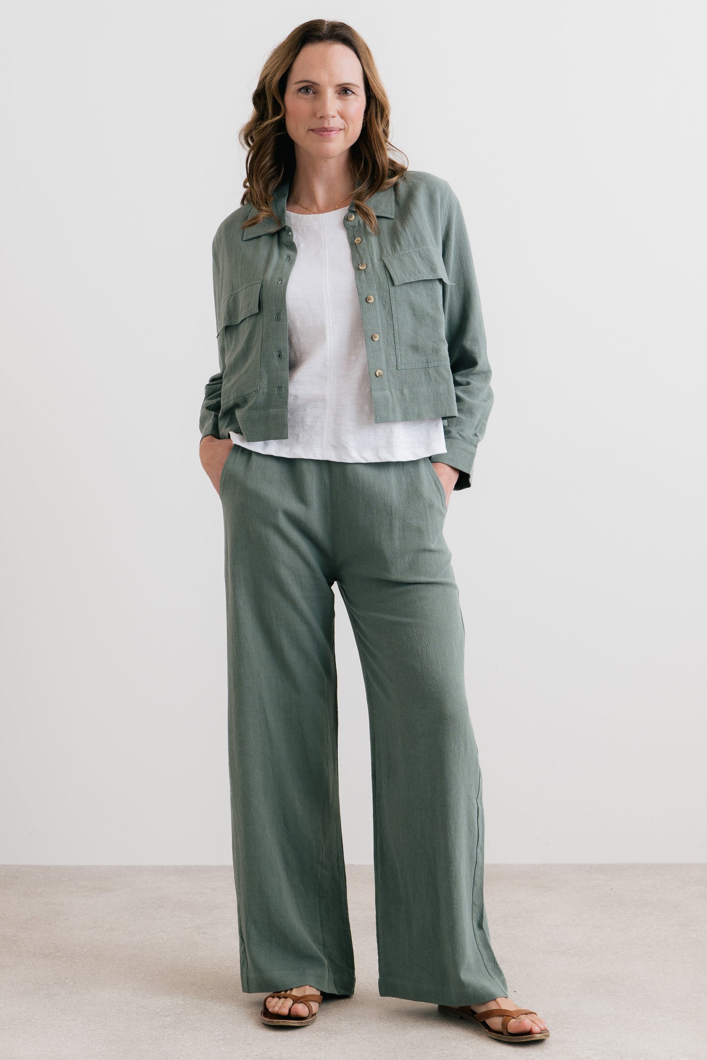 Laurel Linen Blend Wide Leg Grace Trousers | Lily & Me LM26125