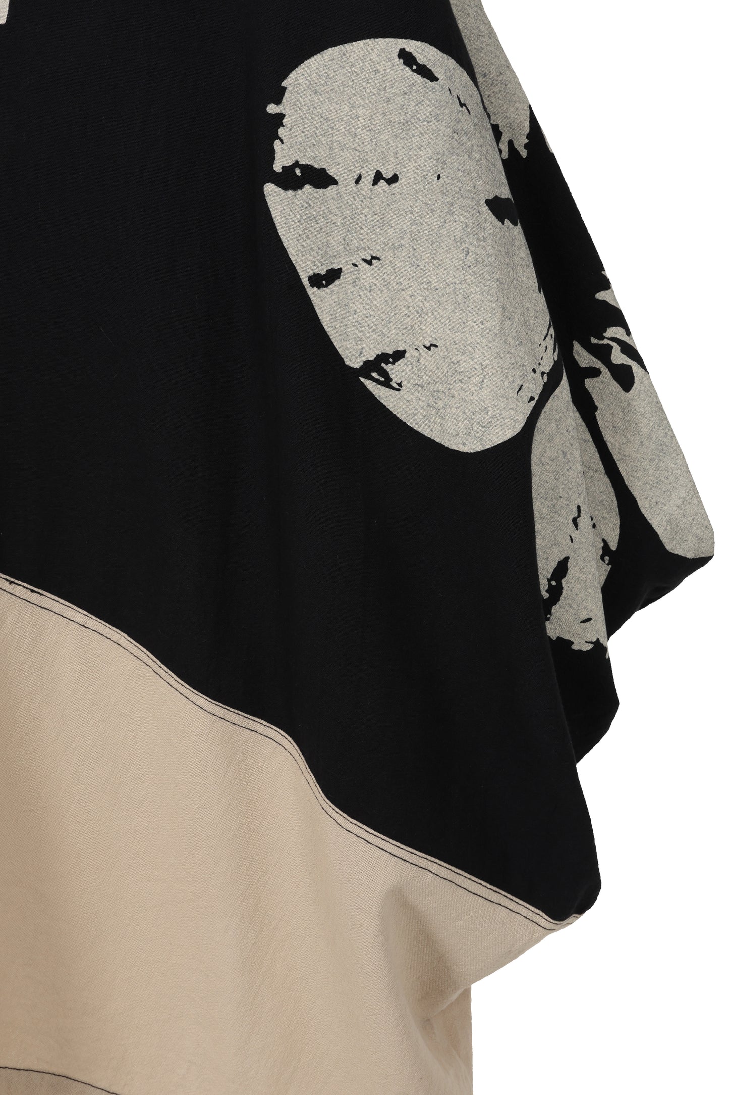 Black & Beige Sleeveless Dress with Diagonal Hem - Lolita from Tara Vao