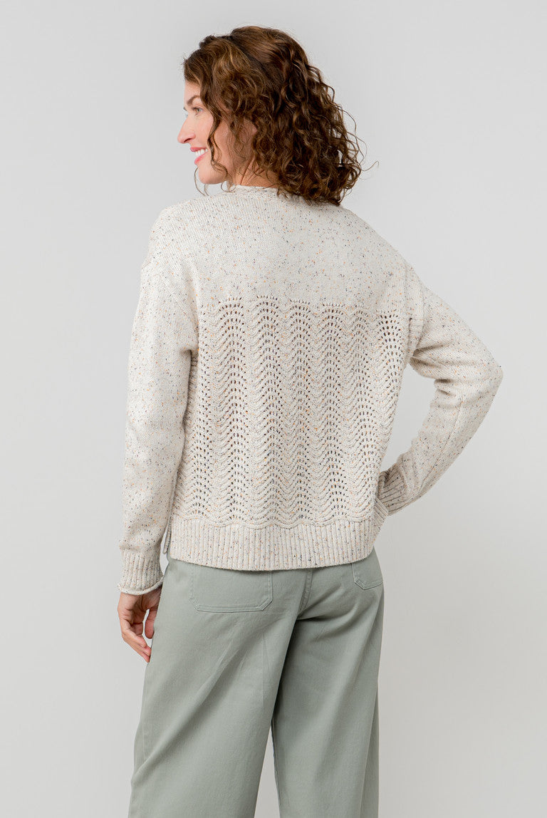 Leah Oatmeal Pointelle Knit Jumper