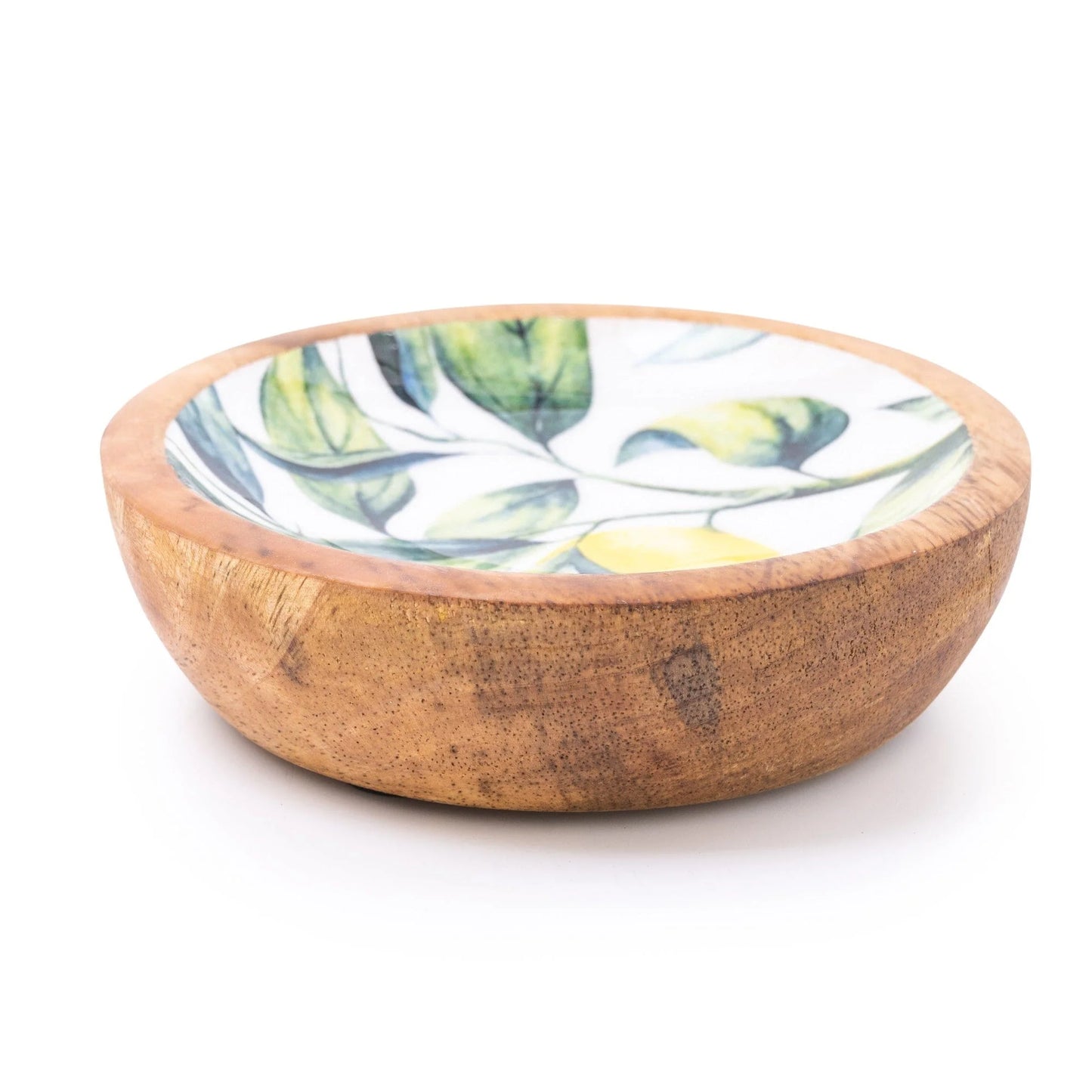 Small mango serving bowl with lemons enamel inlay