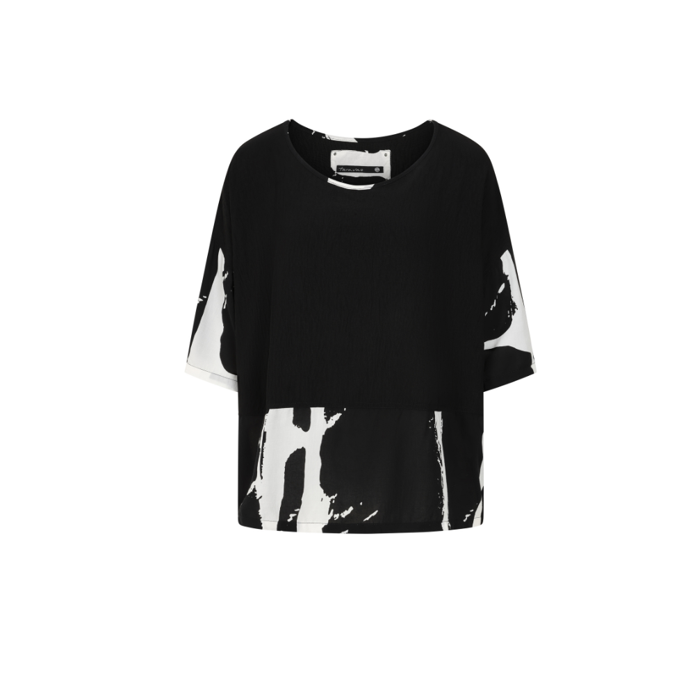 Black & White Print Oversized Top - Lia from Tara Vao