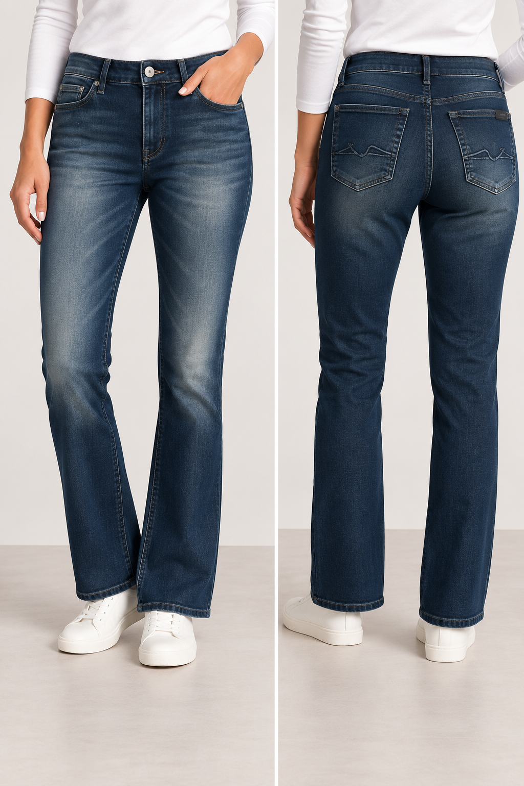 7 For All Mankind Classic High Waist Straight Leg Jeans | Little Venice Blue