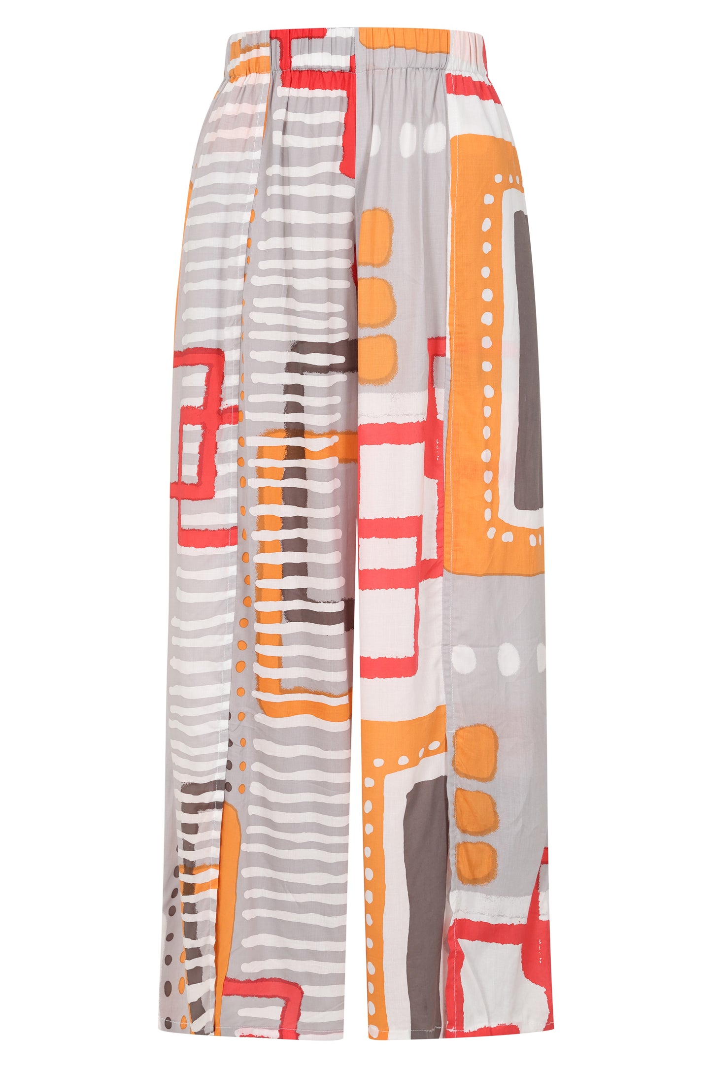 White & Geometric Print Open Kimono | Tara Vao Malika 5097