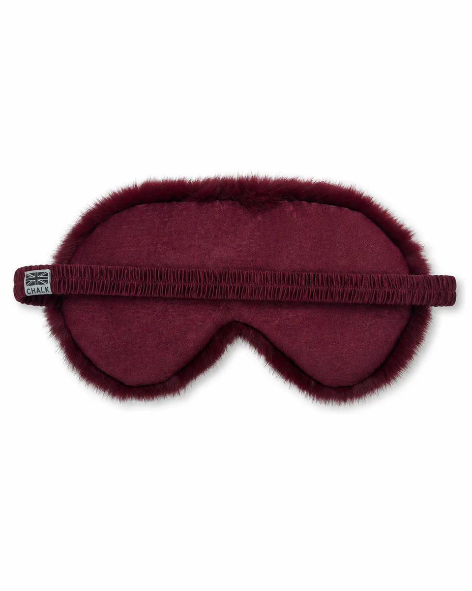 Merlot Faux Fur Joey Eye Mask | Chalk