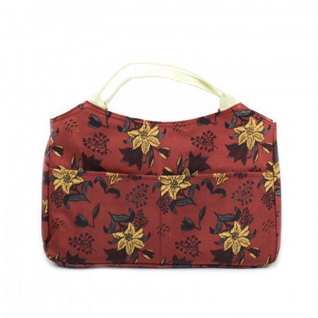 Red batik day bag for everyday use
