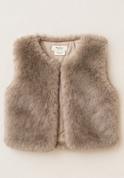 Mini Chalk Doe Faux Fur Gilet – Dormouse