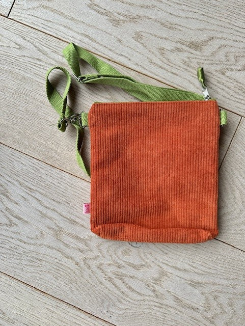 Corduroy Cross Body Bag - Orange | Lua Gifts