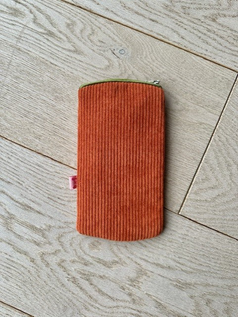 Corduroy Glasses Purse - Orange | Lua Gifts