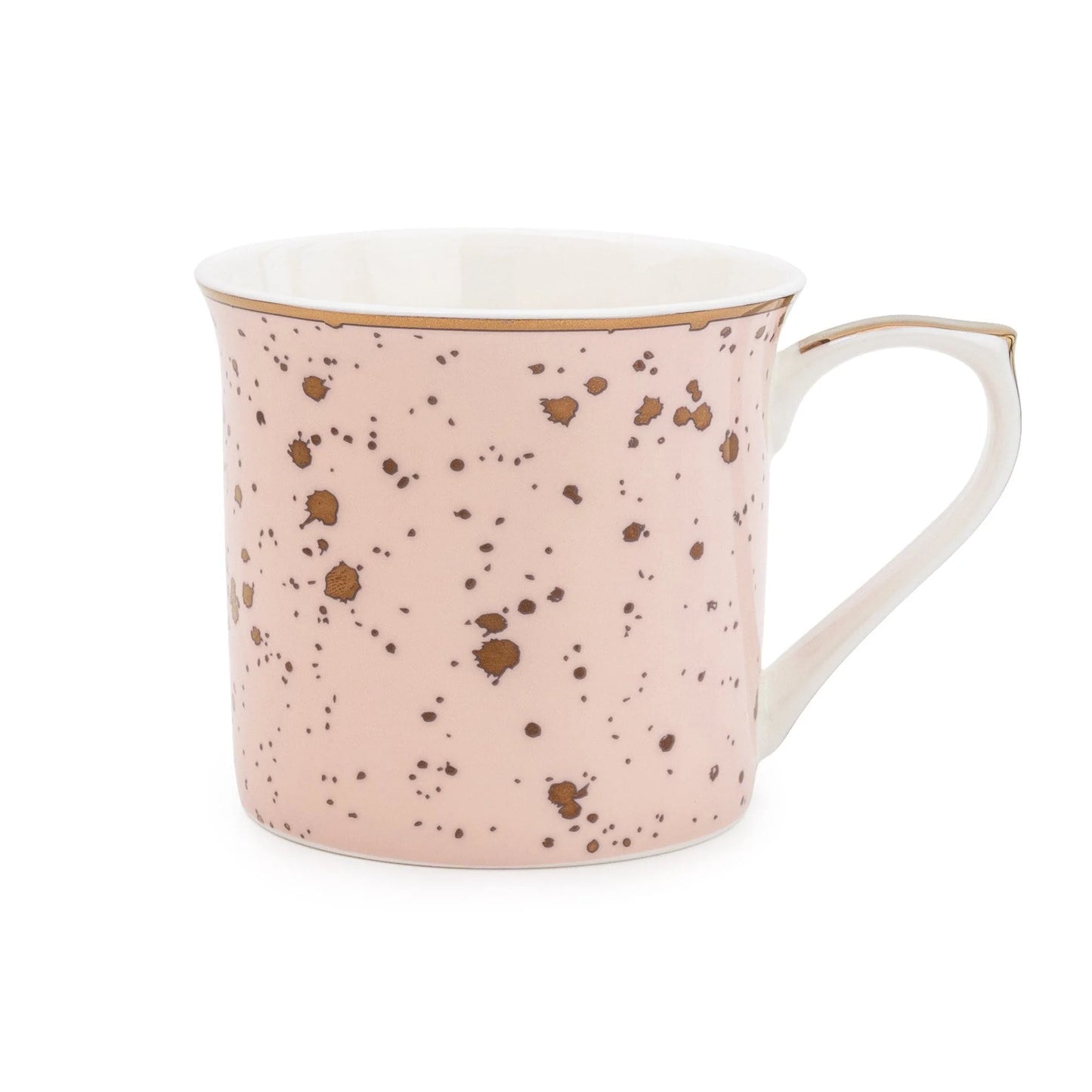 Pink & Gold Bone China Speckled Mug