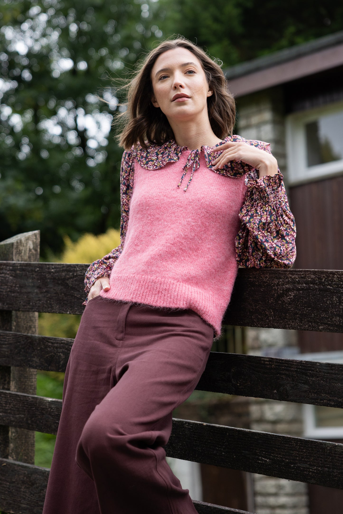Pink Scallop Edge Knitted Vest | Saige by Nomads