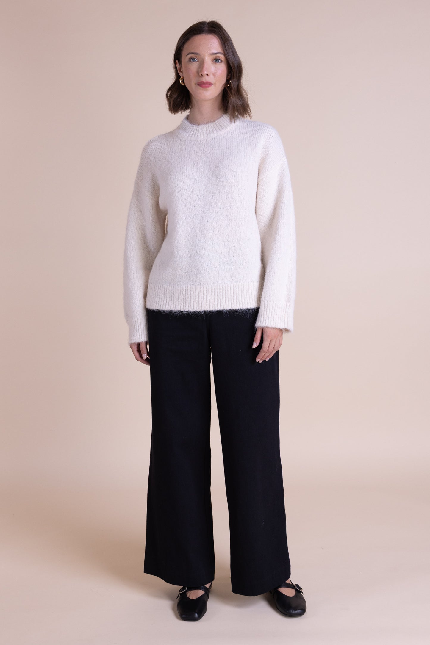 Ecru Crew Neck Jumper | Saige by Nomads