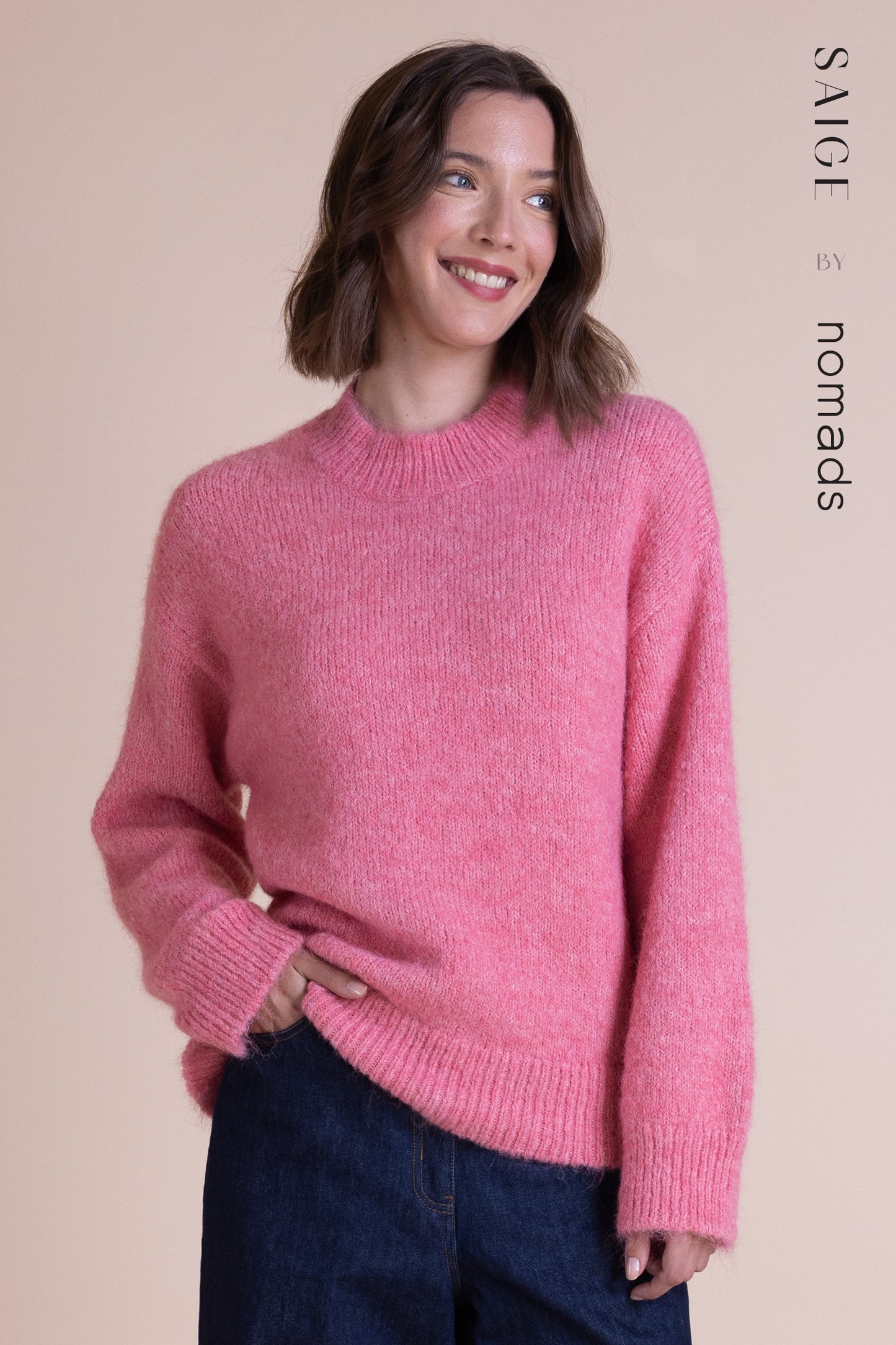 Pink Crew Neck Jumper | Saige by Nomads