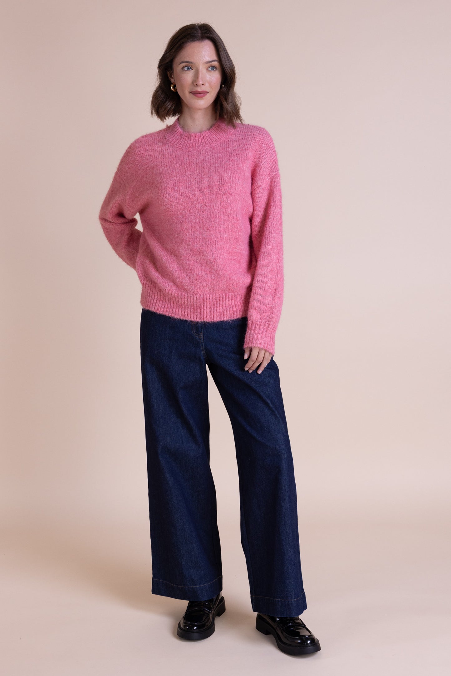 Pink Crew Neck Jumper | Saige by Nomads