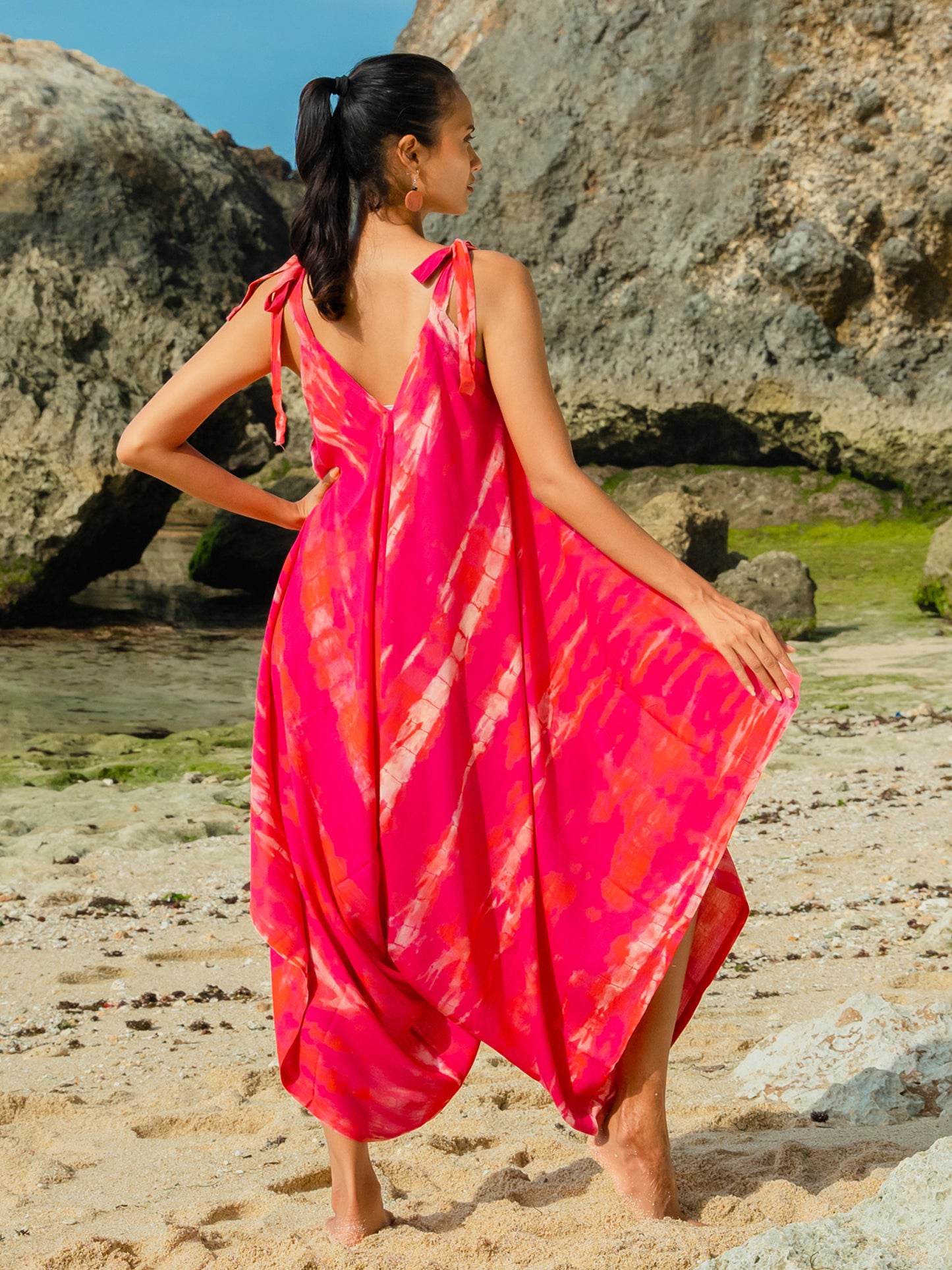 Tie Dye Jumpsuit with Adjustable Straps