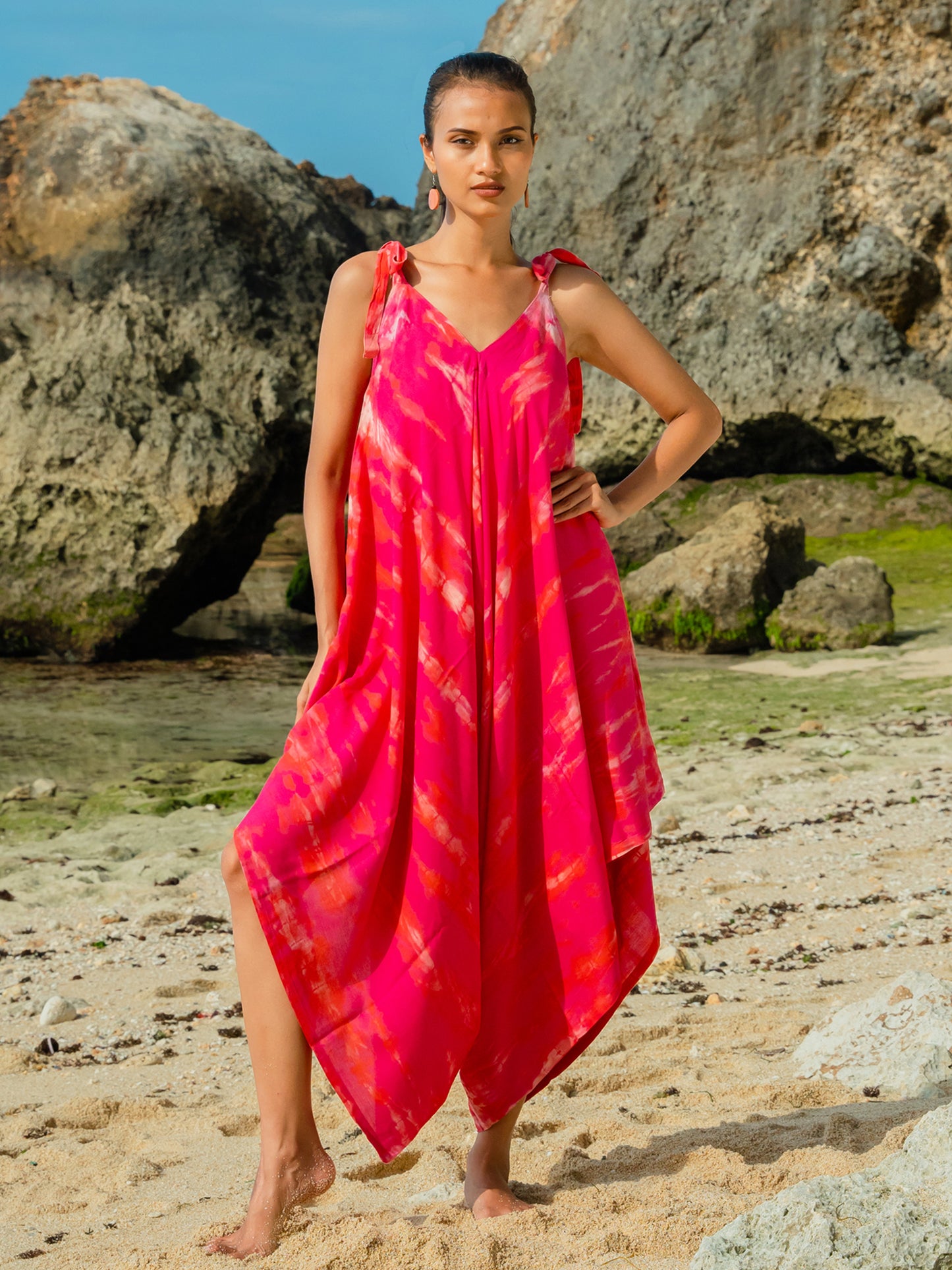 Tie Dye Jumpsuit with Adjustable Straps