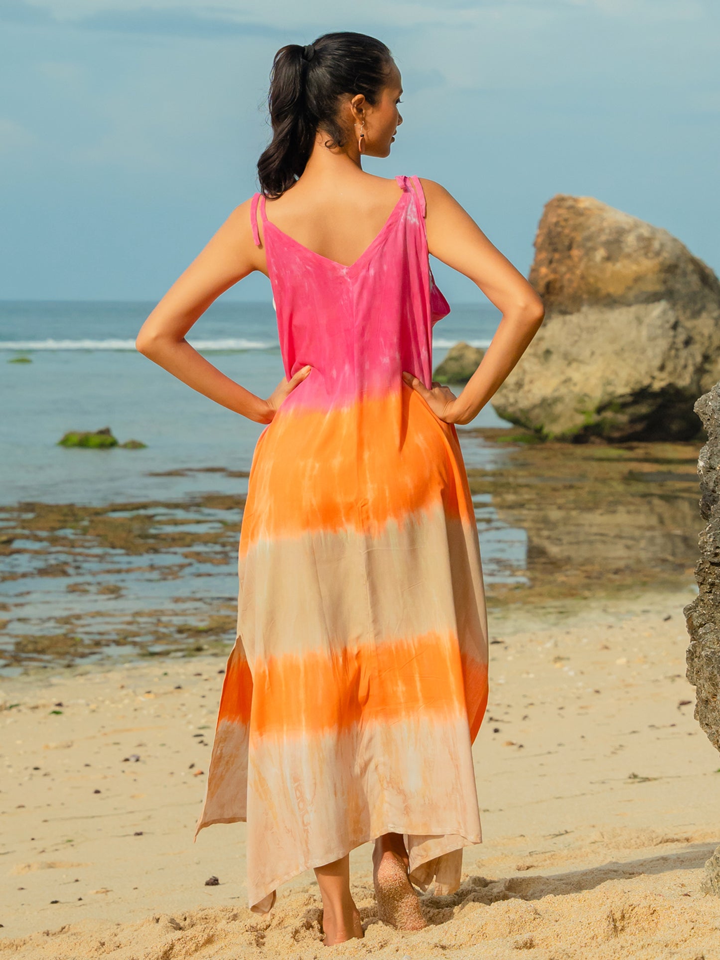 Pink Tie Dye Dress with Adjustable Straps