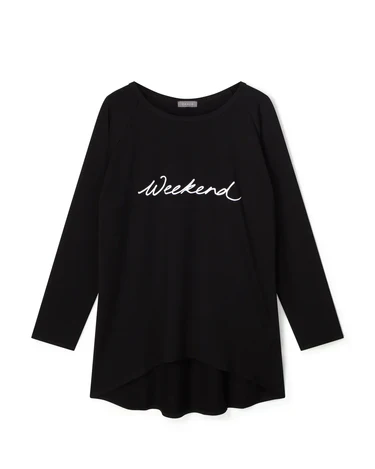 Black Long Sleeve Top "Weekend" | Robyn