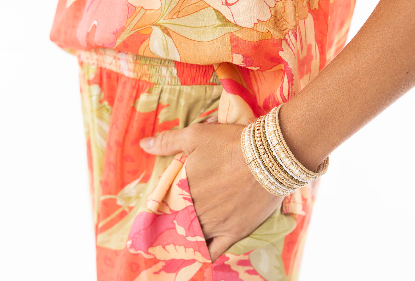Rose Print Wide Leg Trousers | Escape 9635