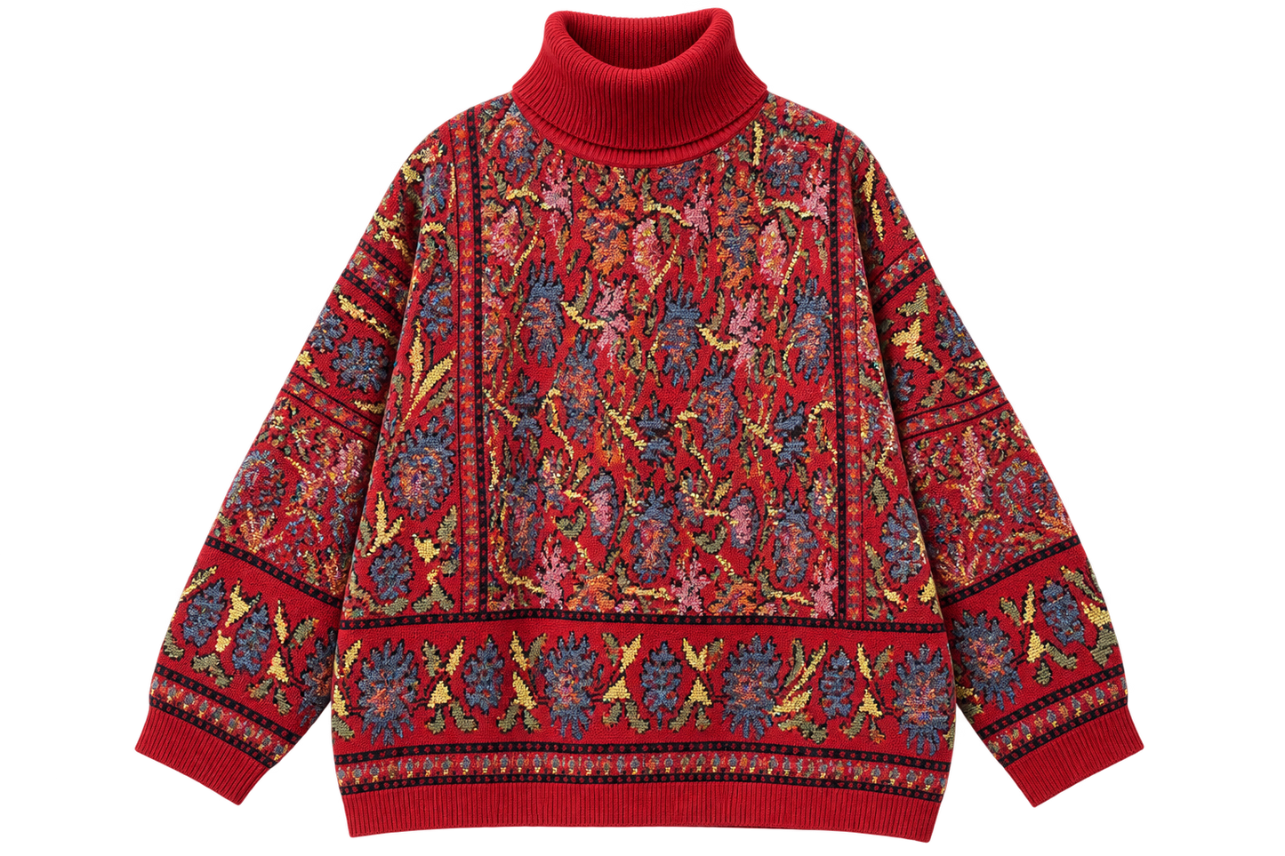 Rust Boxy Patterned Knit Jumper | Escape