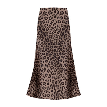 Satin Slip Skirt - Leopard Print