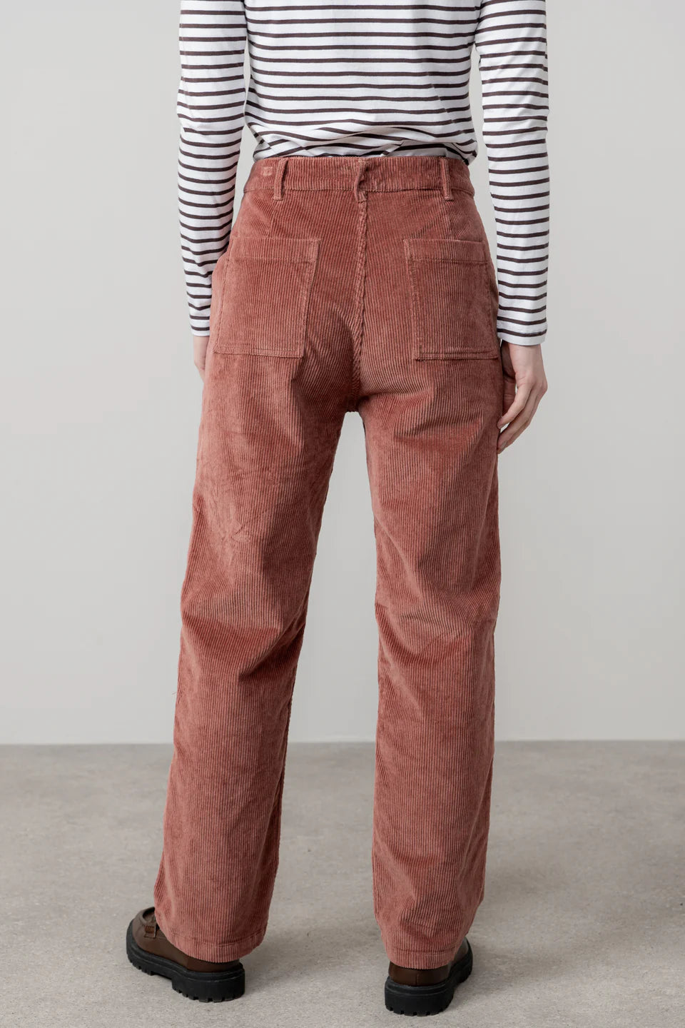 Wide Leg Stretch Cord Strachan Trousers Antique Rose | Lily & Me LM25638AR