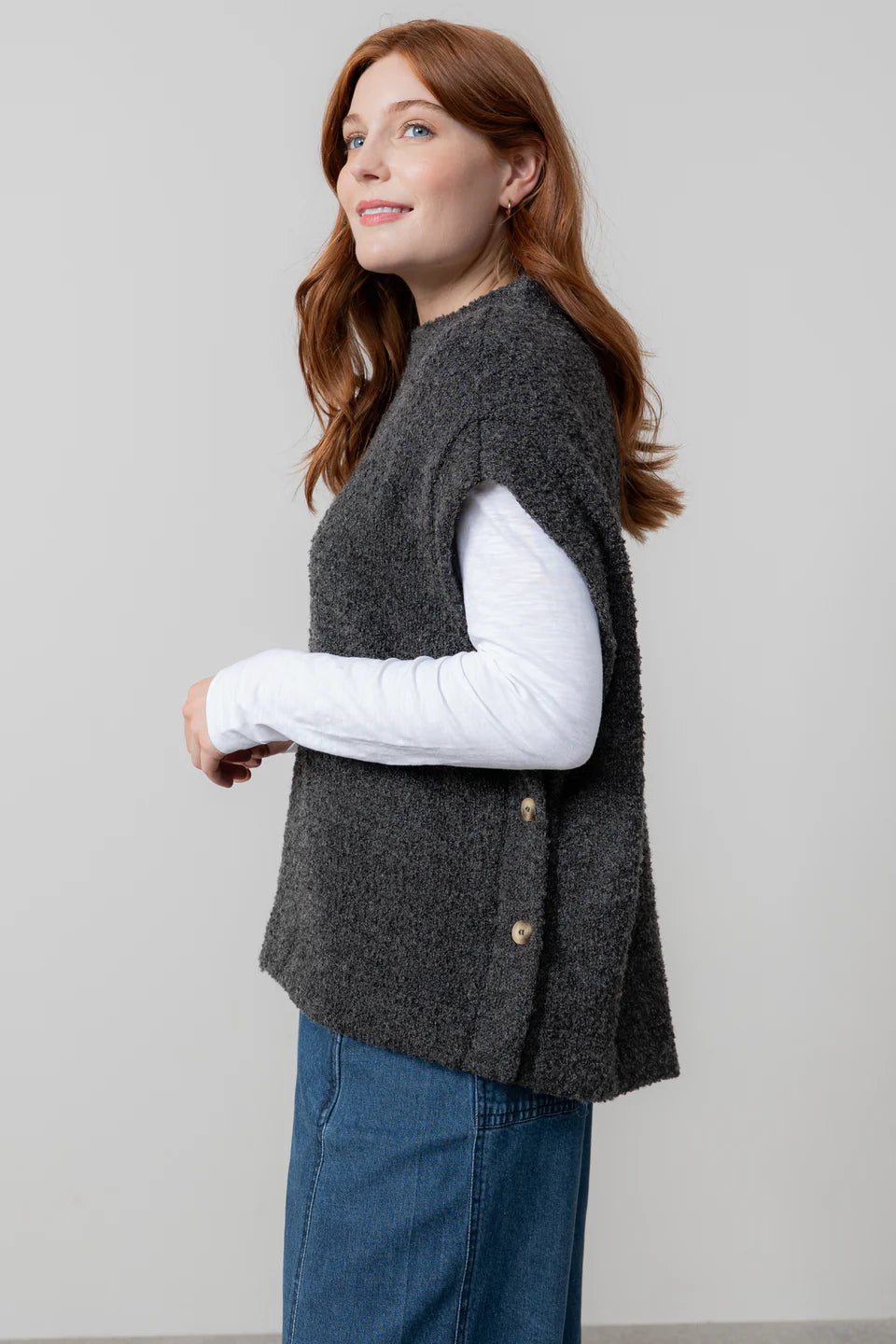 Charcoal Boucle Knit Tabitha Tank | Lily & Me LM25671
