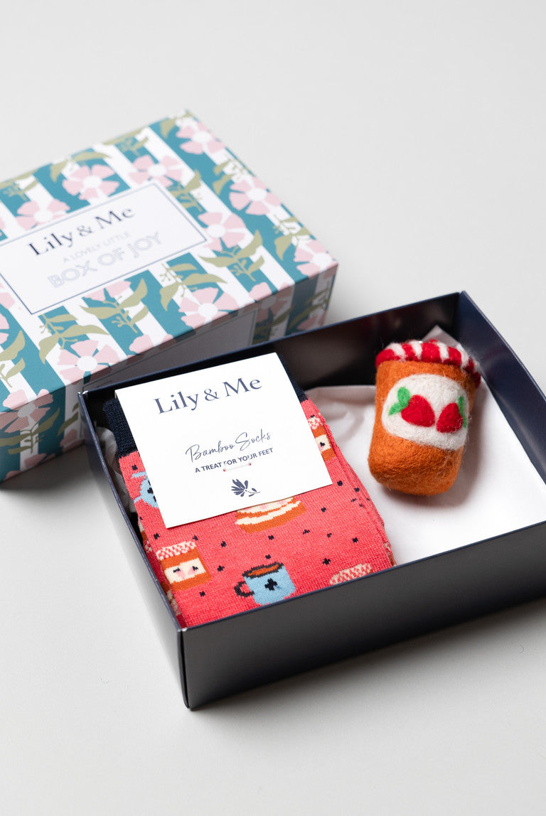Time for Tea Socks & Keyring Giftbox