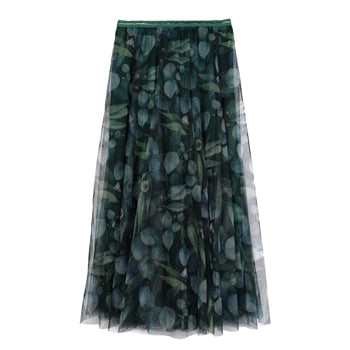 Tulle Layer Skirt - Botanical Print