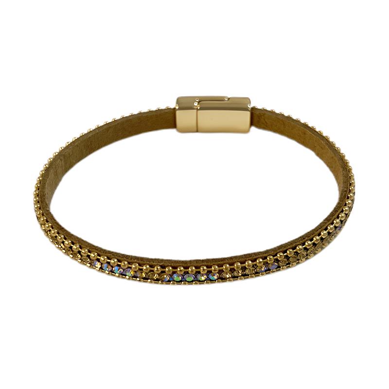 Multi Row Magnetic Bracelet in Mocha & Topaz | White Leaf