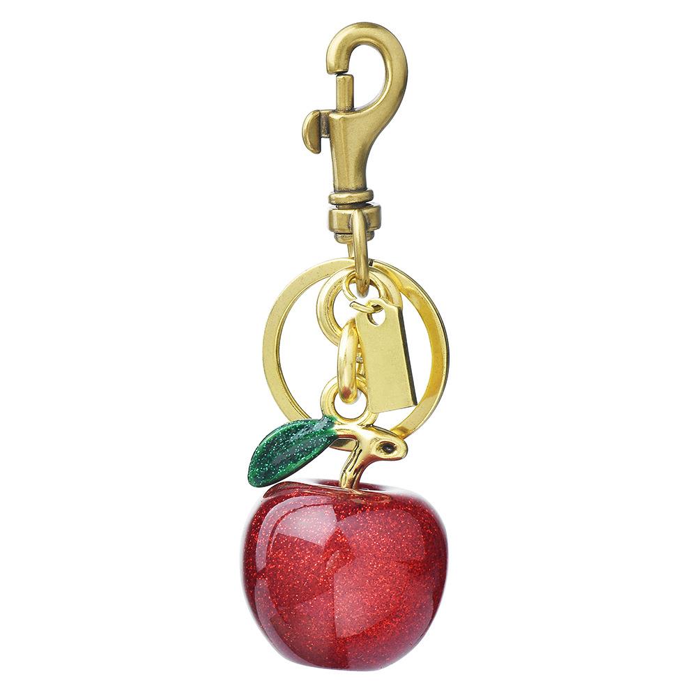 Apple Bag Charm in Red & Antique Gold