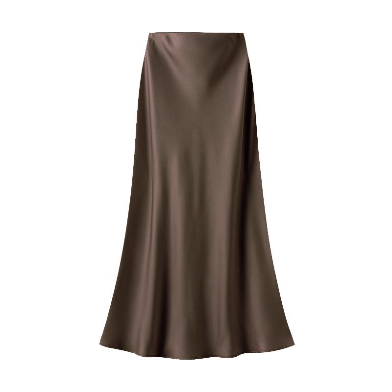Satin Slip Skirt - Bitter Chocolate | Last True Angel