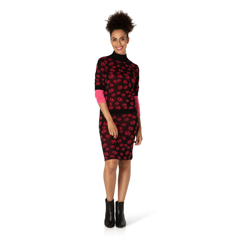 Yest Red/Black Printed Skirt 32599