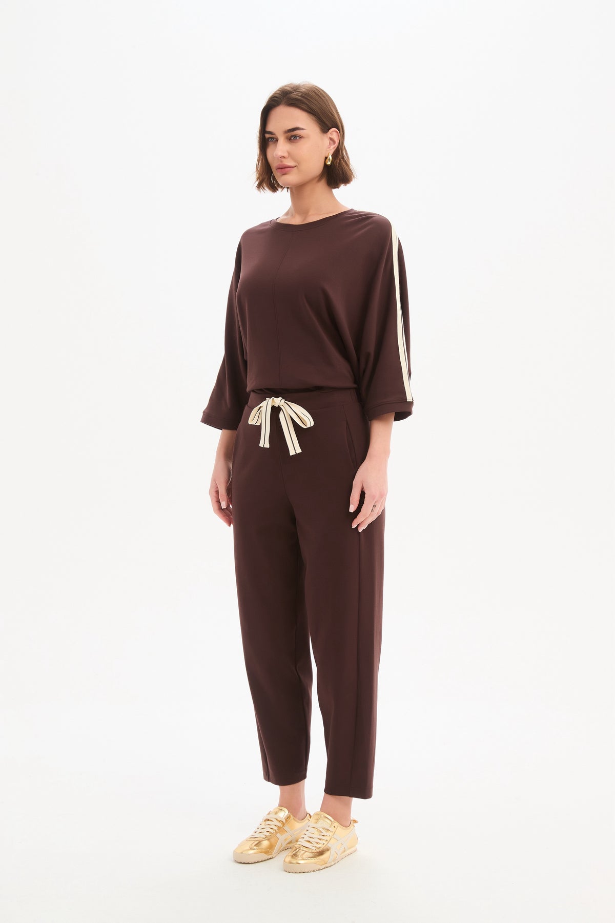 Tirelli Barrel Leg Trousers – Chocolate | 26P3805