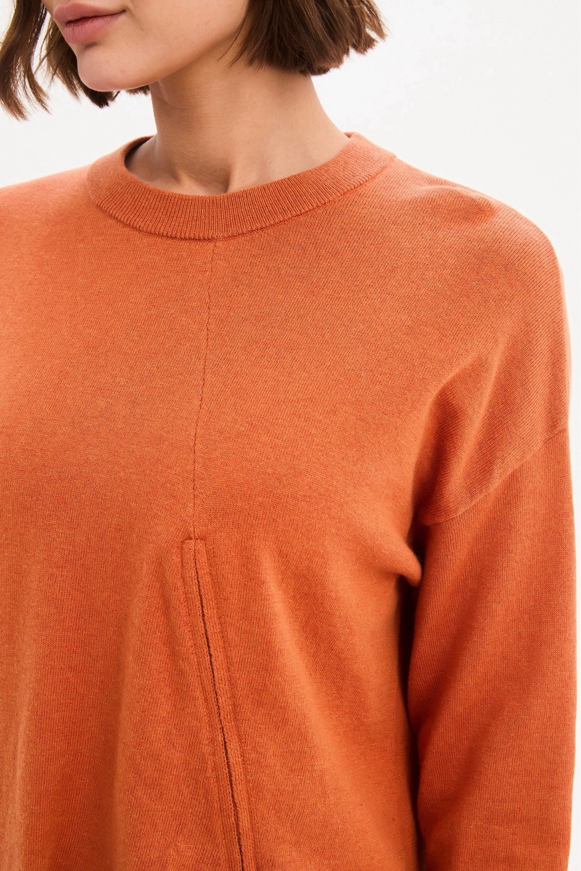 Tirelli Asymmetric Zip Detail Knit – Amberstone | 26K3818