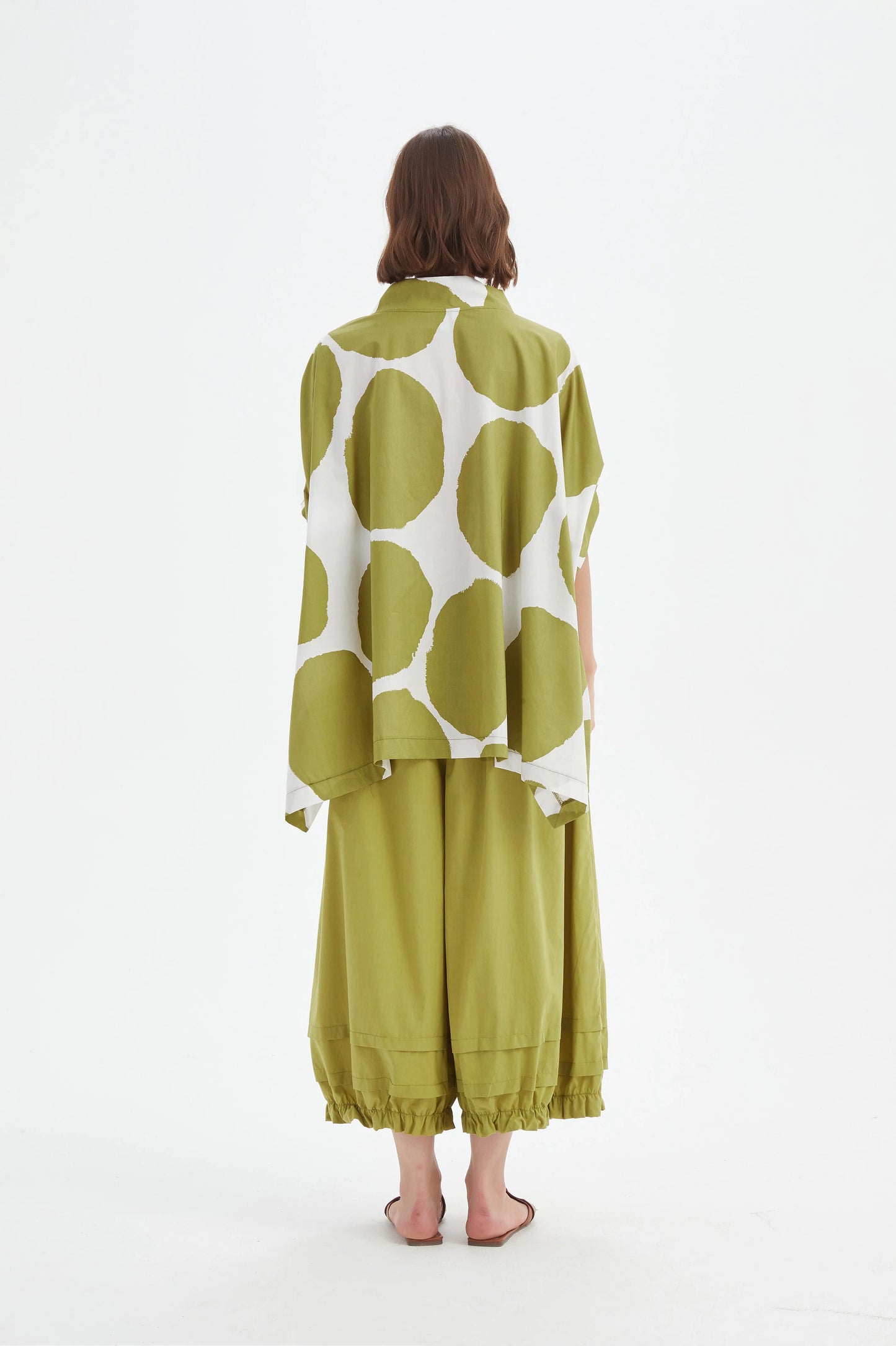 Chartreuse Structured Neck Printed Tunic | Tirelli