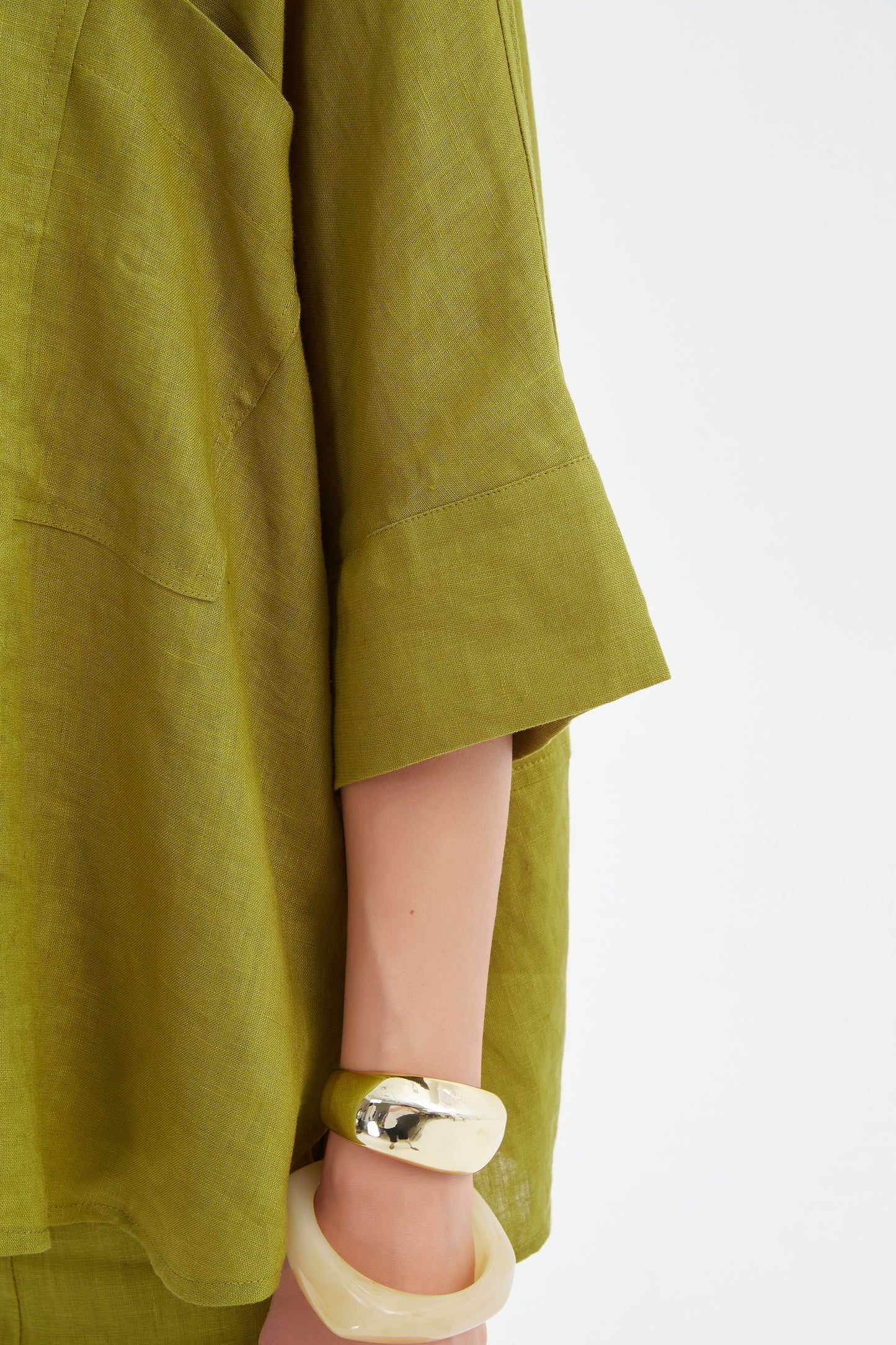 French Chartreuse Seam Detail Boxy Shirt | Tirelli