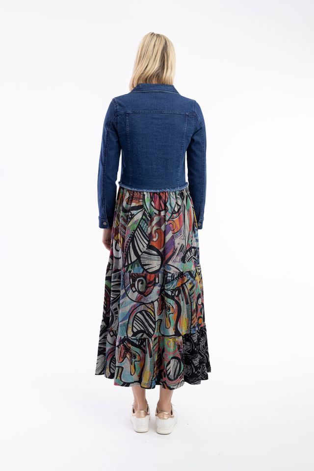 Jailhouse Rock Denim Collar Dress | Orientique 61720