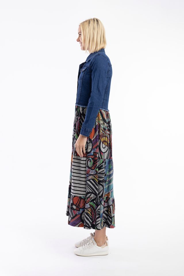 Jailhouse Rock Denim Collar Dress | Orientique 61720