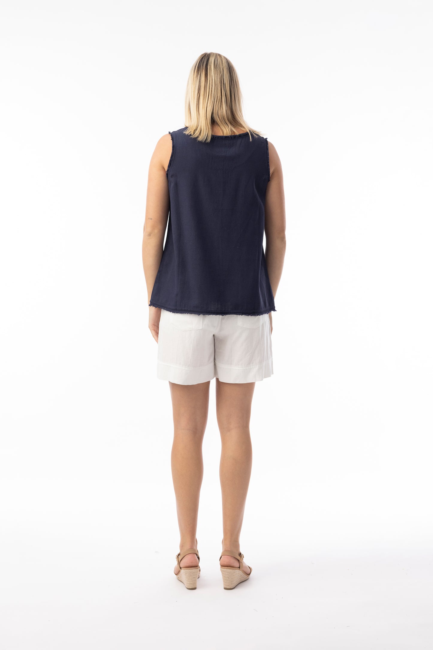 Linen Essentials Navy Cami Orientique 62273