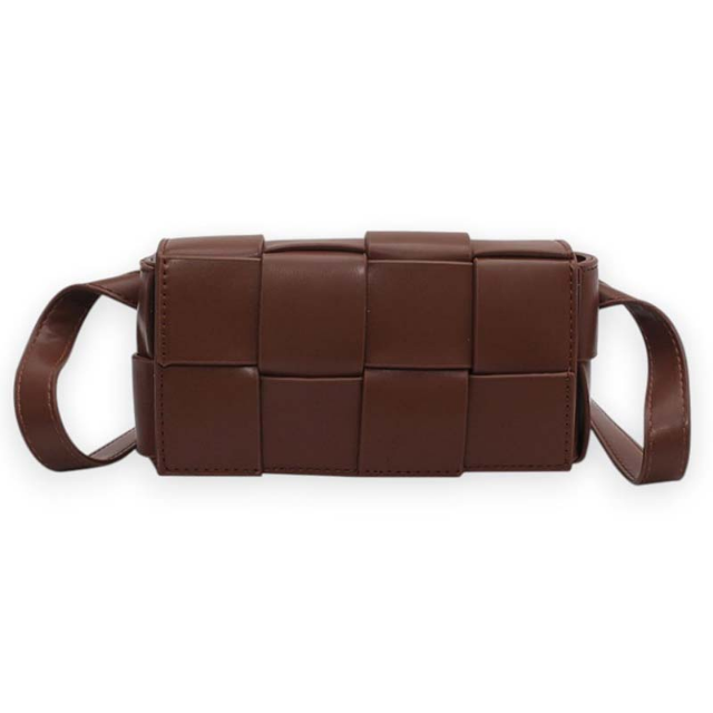 8 Cube Woven Crossbody Bag in Chocolate | Last True Angel