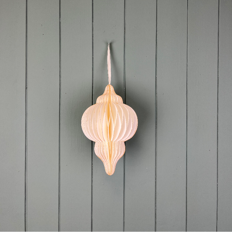 Antique White 20cm Hanging Paper Decoration | Satchville