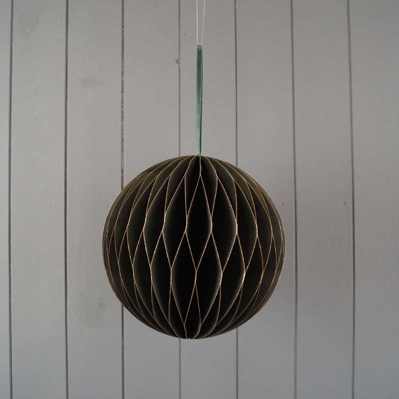 Green 20cm Hanging Circular Paper Decoration | Satchville