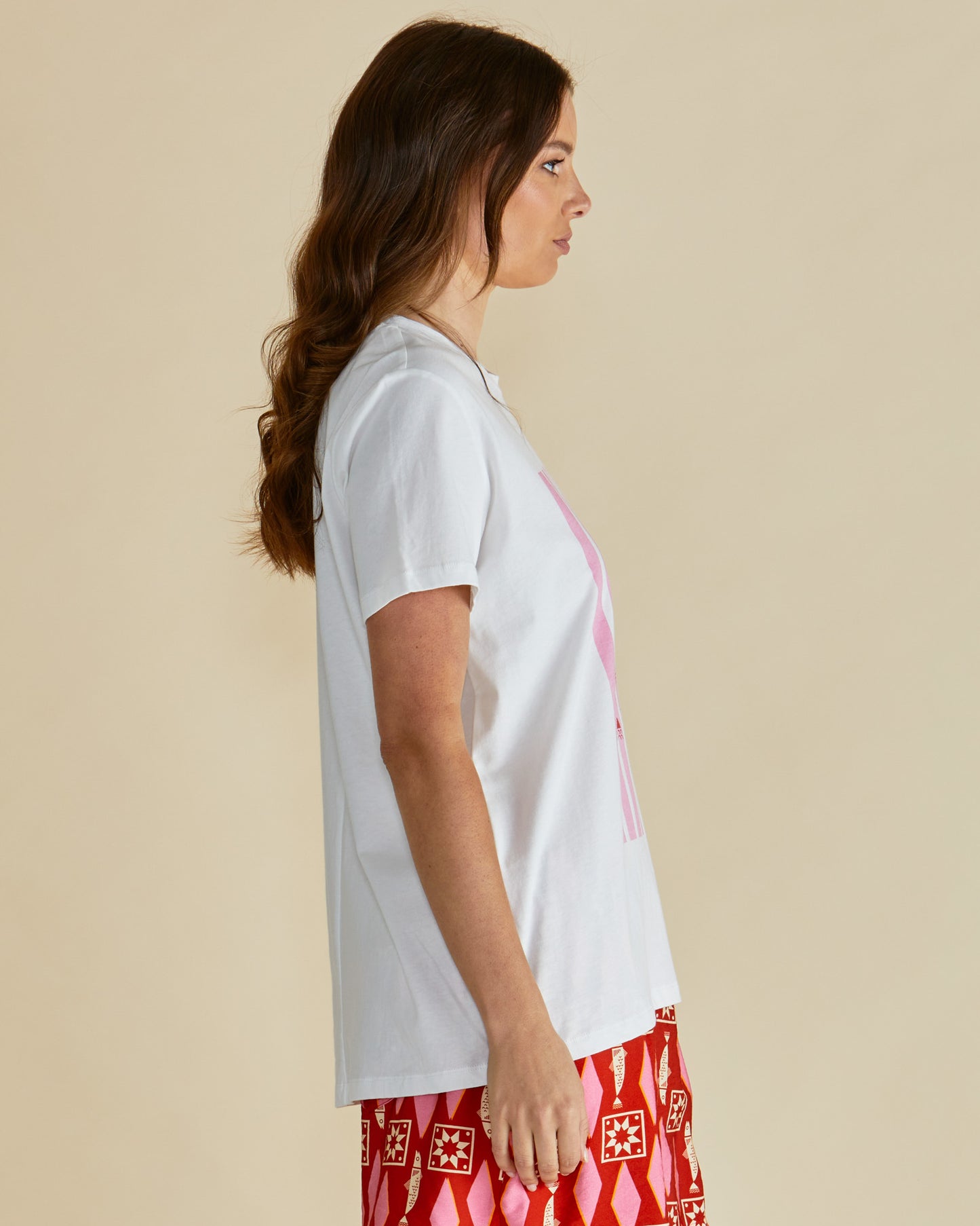 Crew Neck Sardinia Print Crew T.Shirt - Ellia | Betty Basics Style 1092SAR