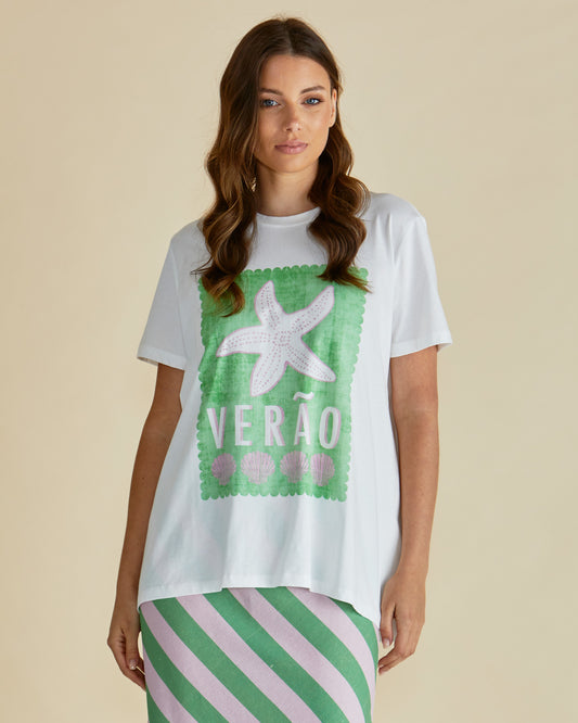 Crew Neck Verao Print Crew T.Shirt - Ellia | Betty Basics Style 1092VPR